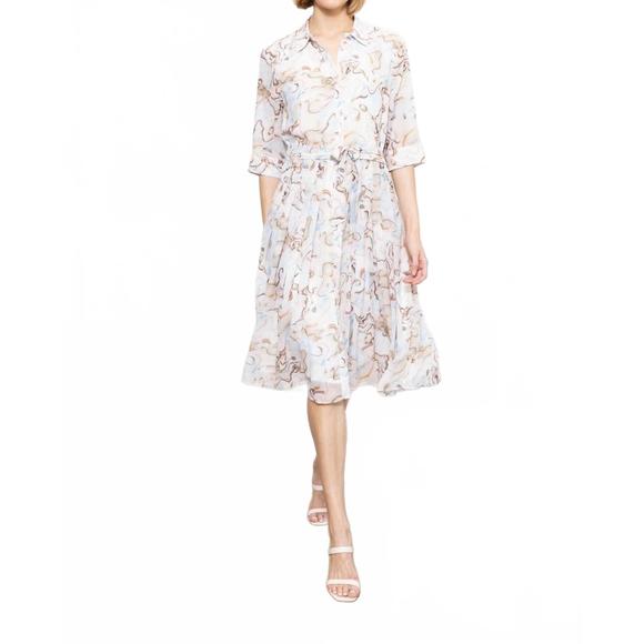 NEW ZERO DEGREE CELSIUS marble print dress in multi